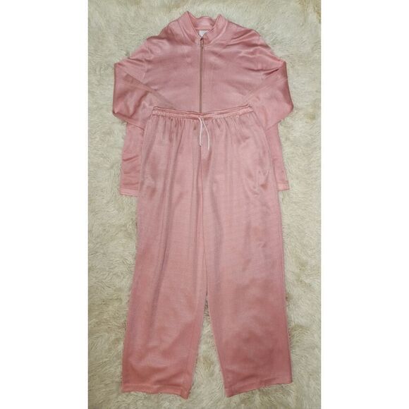 Caribe Vintage Metallic Pink 3 Piece Size XL Set Pants, Tank Top, Jacket - Picture 4 of 7